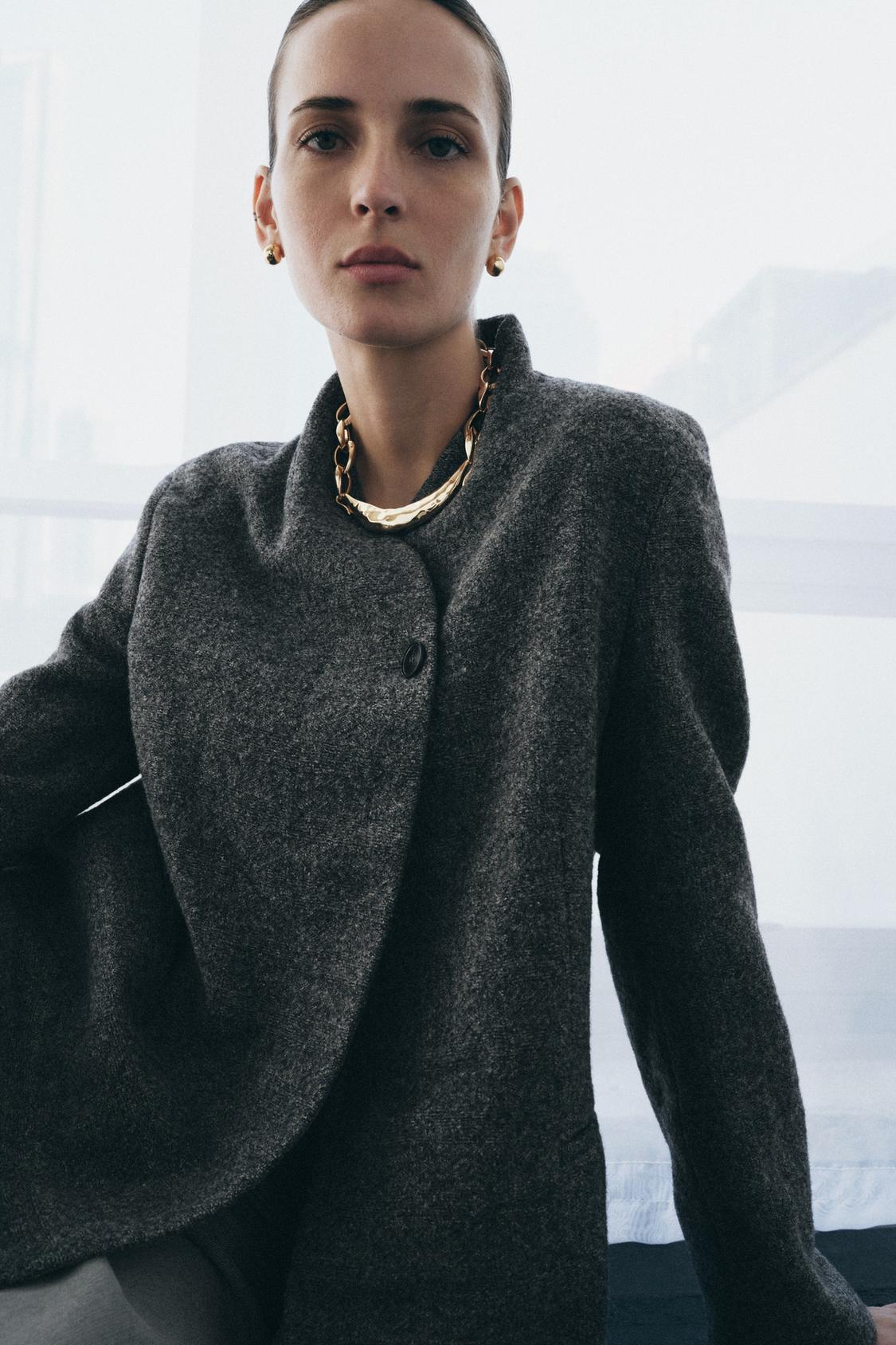 Zara ZW COLLECTION LIMITED EDITION WOOL BUTTON BLAZER