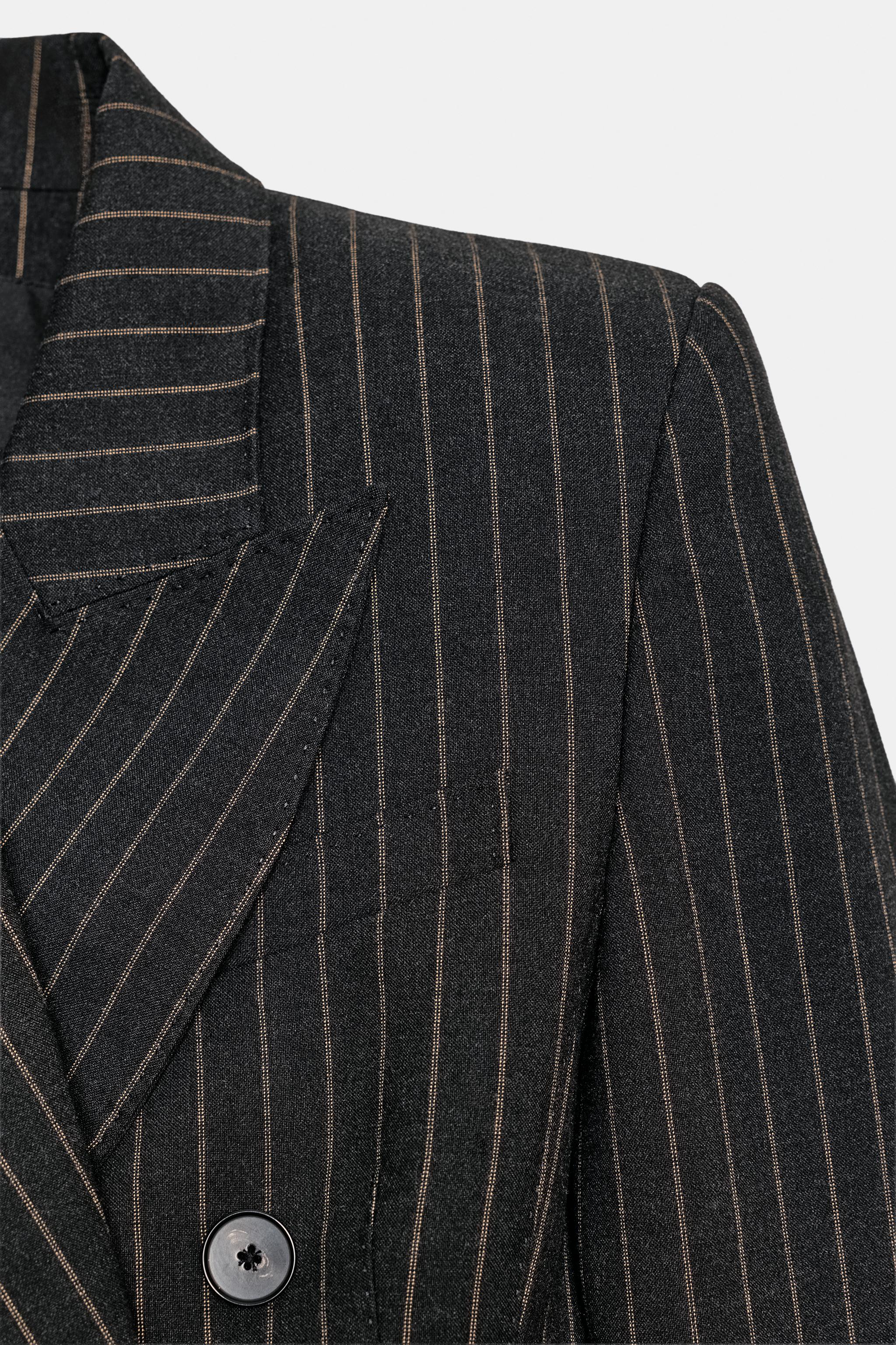 İNCE ÇİZGİLİ BLAZER ELBİSE ZW COLLECTION - Görsel 7
