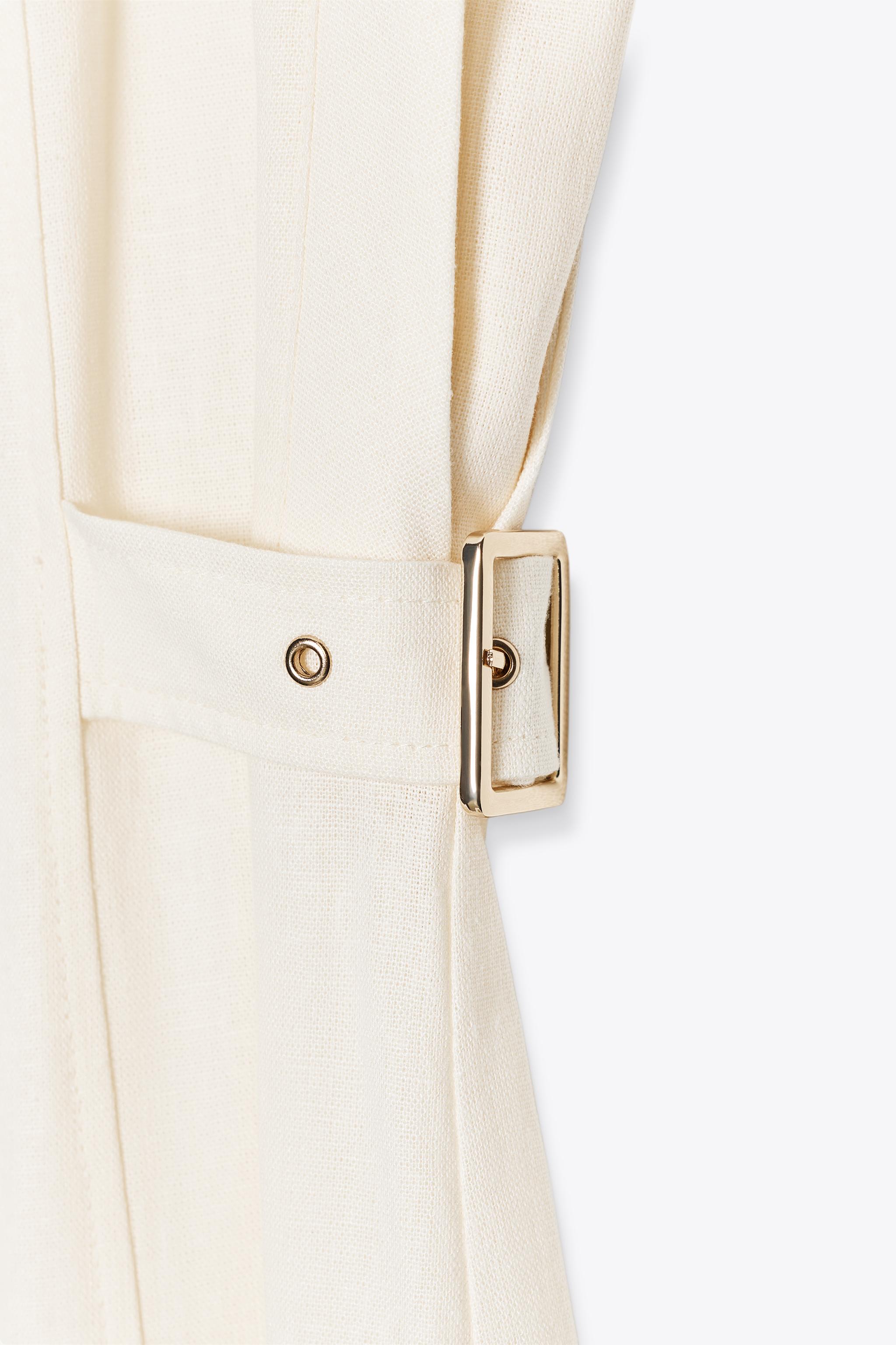 ROBE MIDI À PASSANTS AVEC LIN