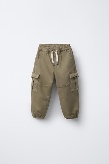 Zara CARGO JOGGER PANTS - Khaki