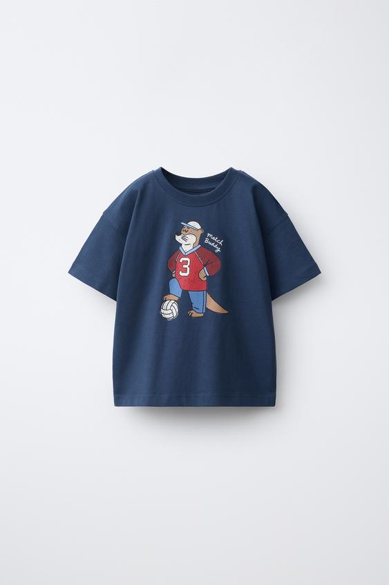 T-SHIRT À IMPRIMÉ ANIMAL - Bleu de Zara - Image 0