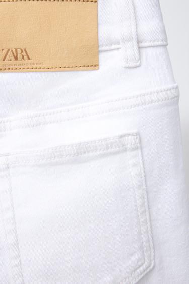 BASIC STRAIGHT DENIM BERMUDA SHORTS - White by Zara - Image 3