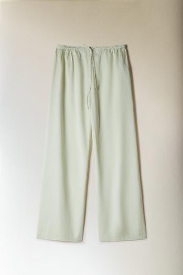 PANTALON SATIN - Vert d'eau de Zara - Image 5