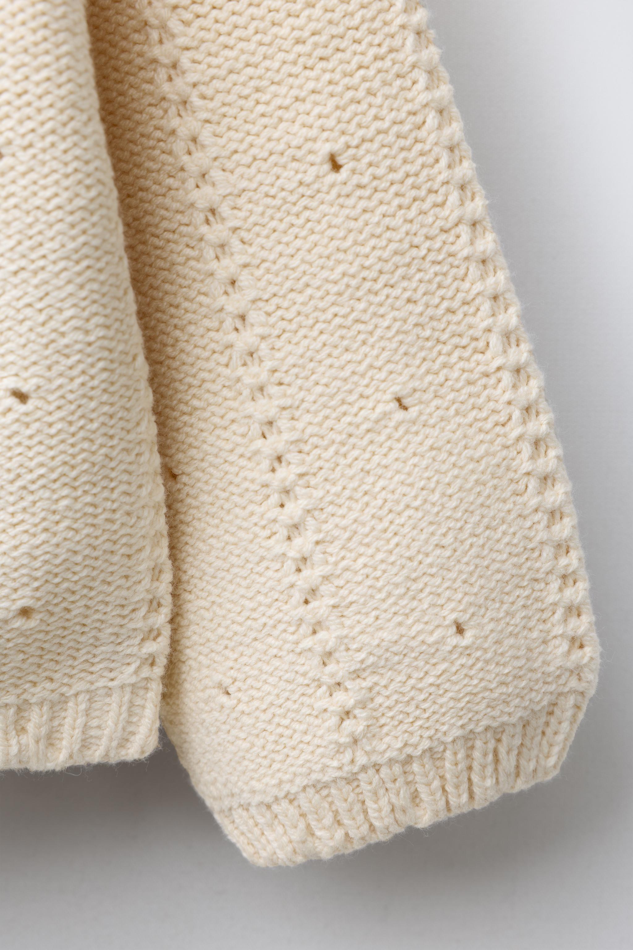 FLORAL EMBROIDERED KNIT SWEATER - Ecru | ZARA United States