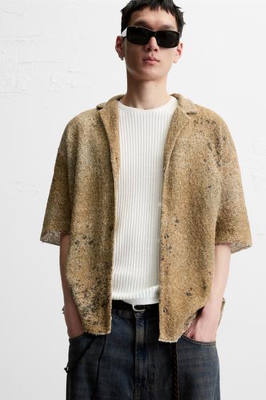 ABSTRACT PRINT KNIT SHIRT - Beige by Zara