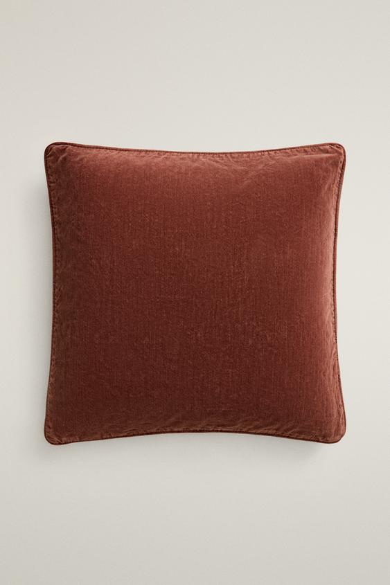 VELVET CUSHION COVER - Brick by Zara - Image 0