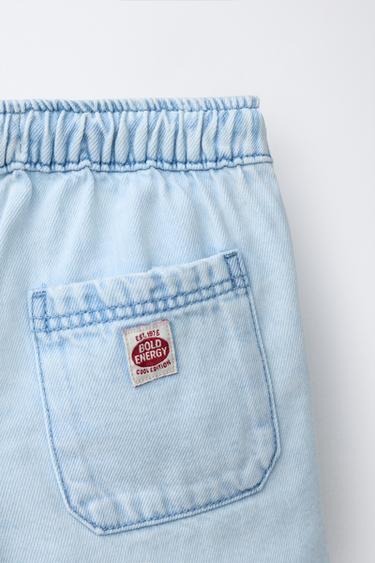 SHORT EN DENIM ÉTIQUETTE - Bleu clair de Zara - Image 3