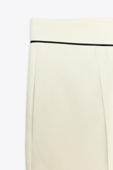 ZW COLLECTION TROUSERS WITH CONTRASTING TRIMS - Ecru by Zara - Image 5