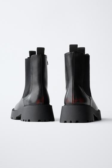 BRUSHED ANKLE BOOTS - Black by Zara - Image 4