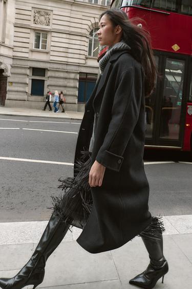 MANTEAU OVERSIZE POIGNET CONTRASTANT - Noir de Zara - Image 4
