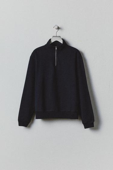 SUDADERA CUELLO CREMALLERA BÁSICA - Marino de Zara