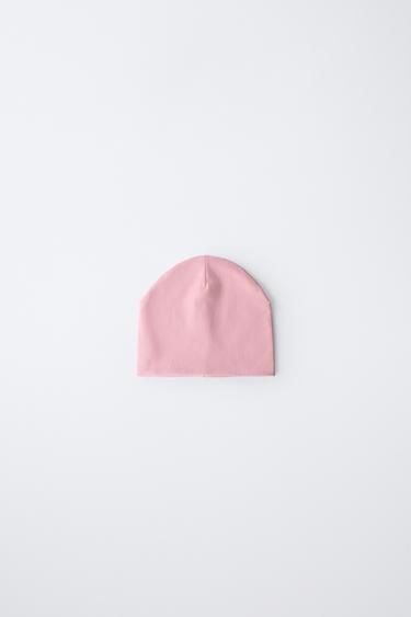 REVERSIBLE RIBBED STRIPED HAT - Pink by Zara