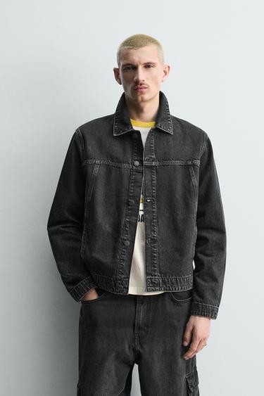 CAZADORA DENIM BÁSICA - Carbón de Zara