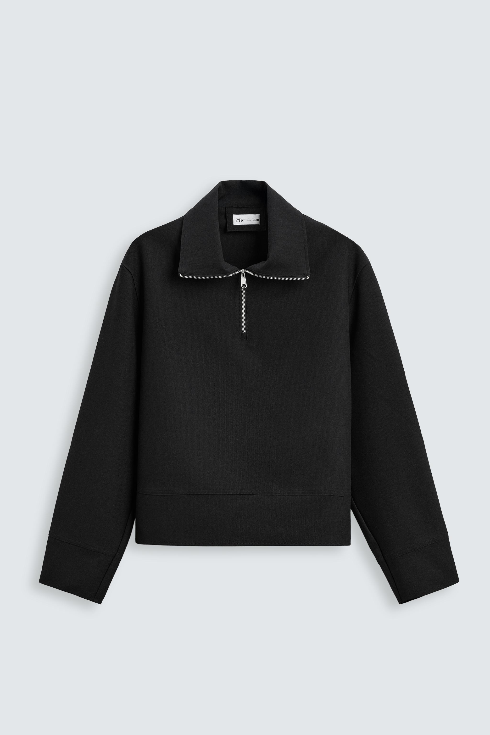 トップス BLACK TECHNICAL QUARTER-ZIP SWEATSHIRT - Black | ZARA South Africa