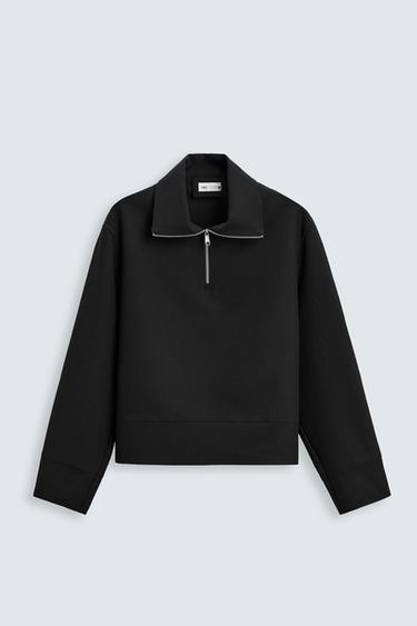 SUDADERA CUELLO CREMALLERA TÉCNICA - Negro de Zara