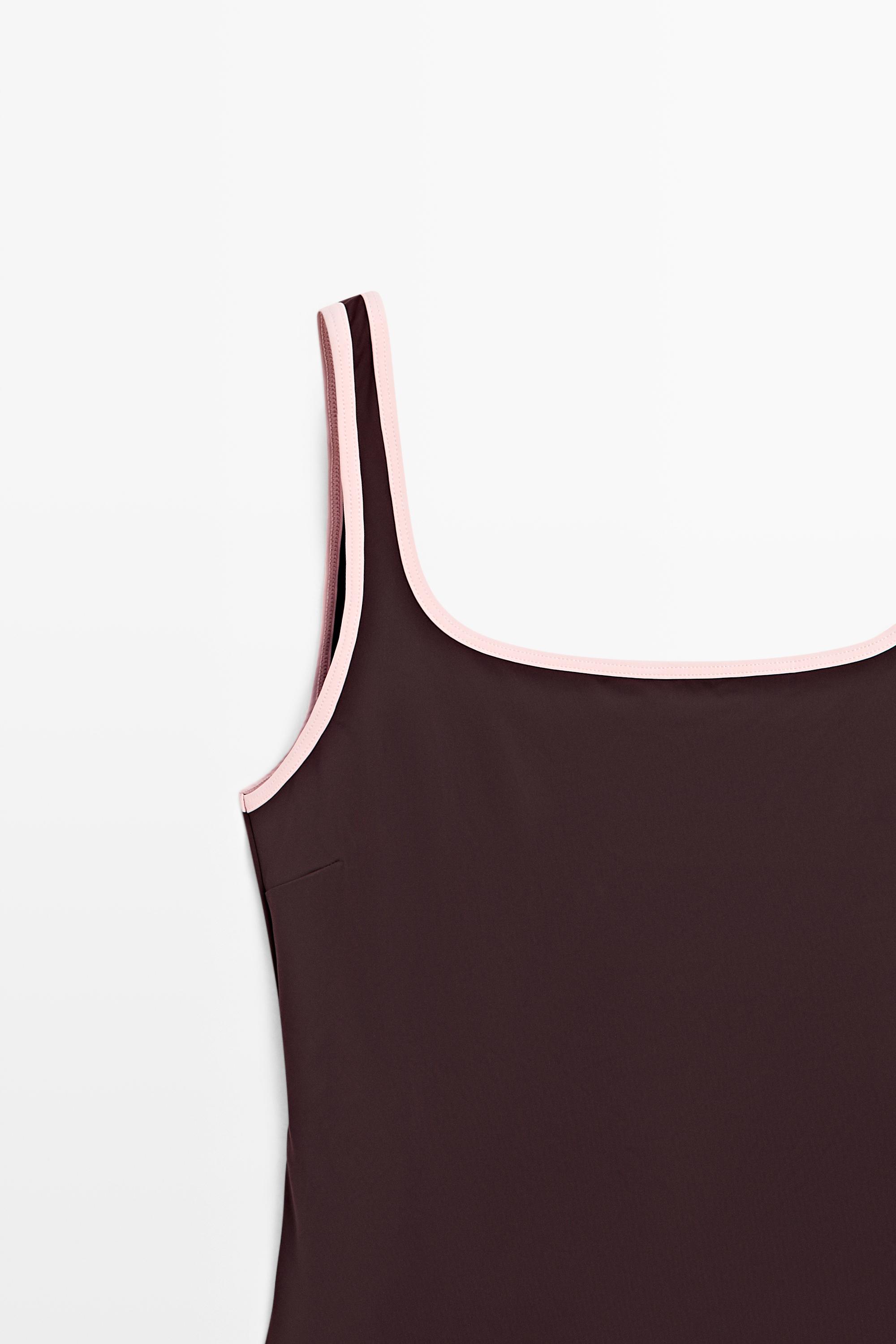 Maillot de bain uni contrastant