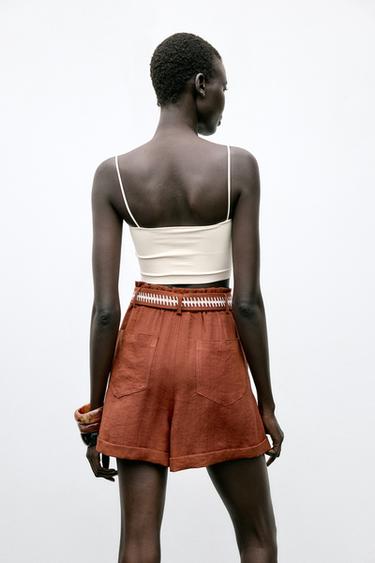 BERMUDA CEINTURE BRODÉE - Terracota de Zara - Image 4