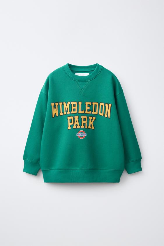 SUDADERA TEXTO WIMBLEDON PARK TRANSPORT FOR LONDON © - Verde de Zara - Imagen 0