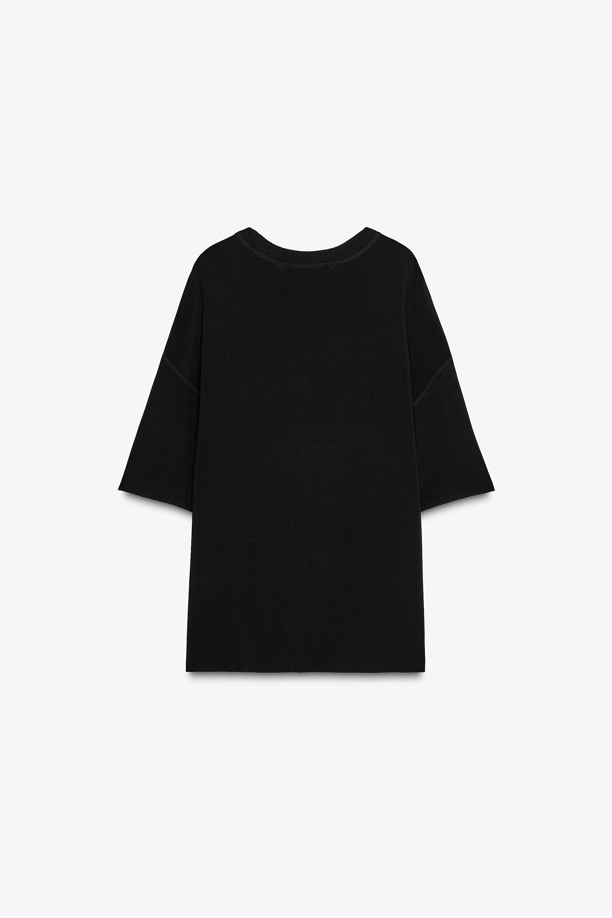 OVERSIZED BASIC KNIT TOP - Black | ZARA United States