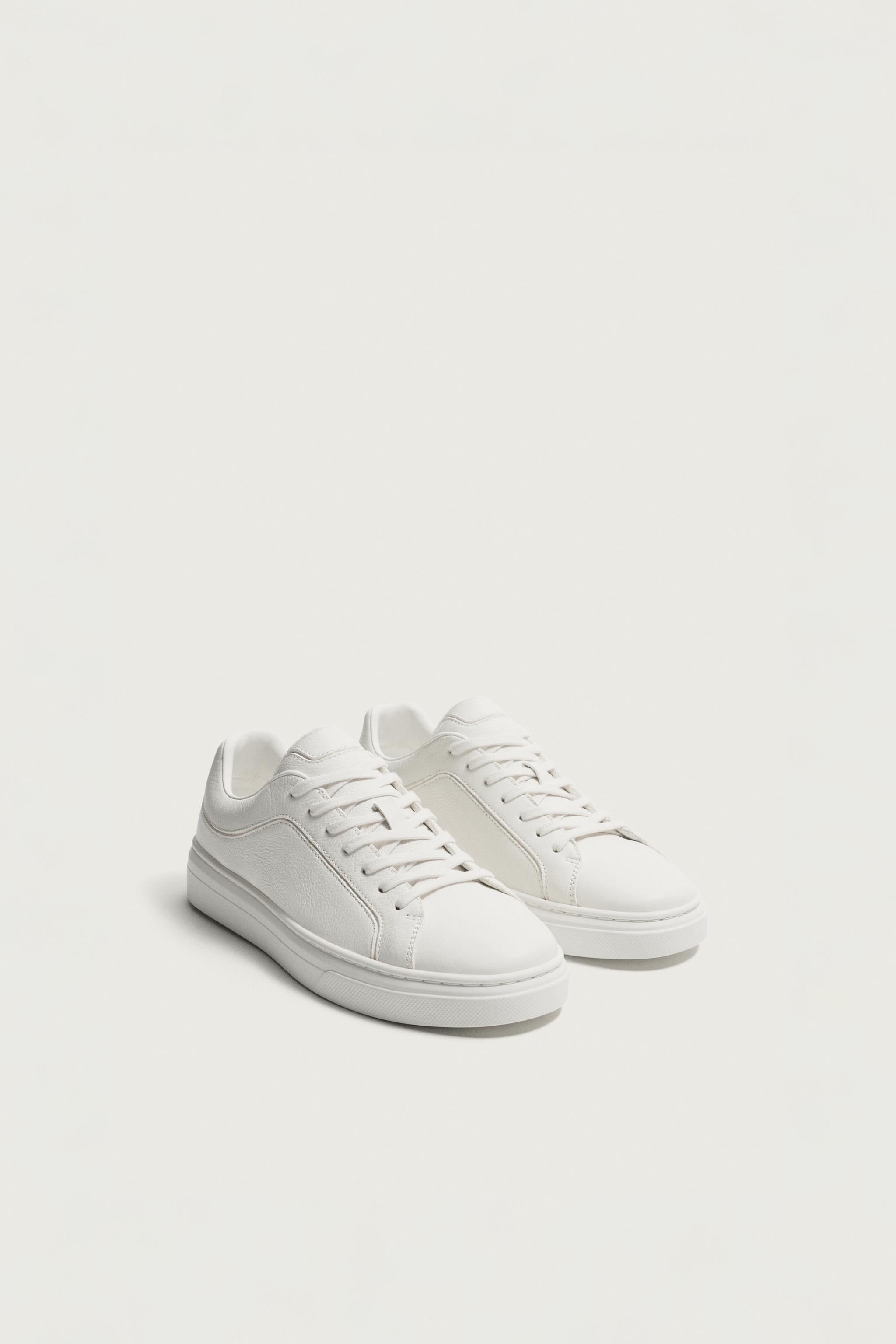 LEATHER SNEAKERS — White
