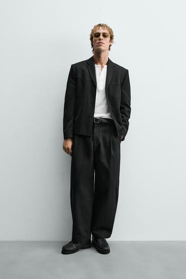 TEXTURED BLAZER - Black by Zara - Image 0