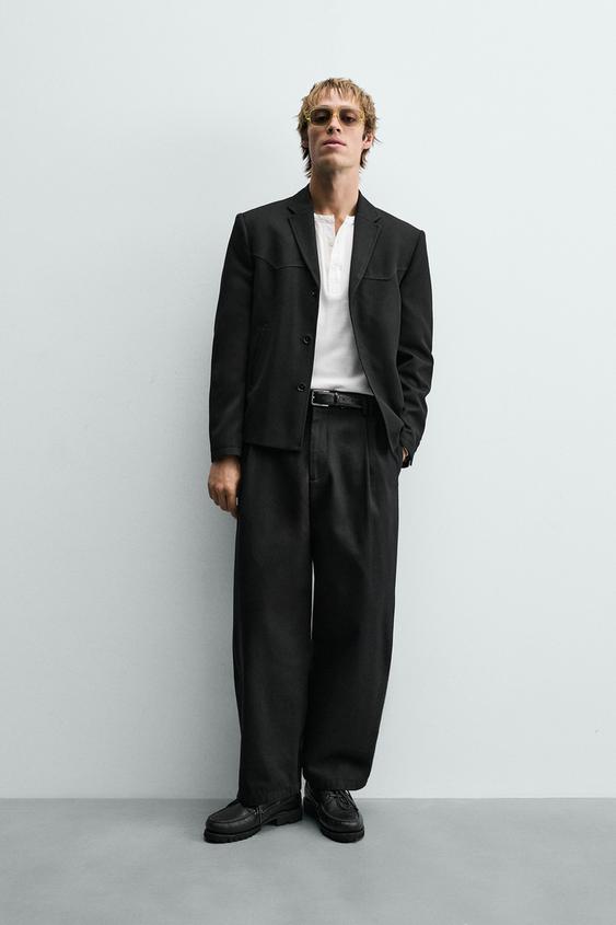 TEXTURED BLAZER - Black by Zara - Image 0
