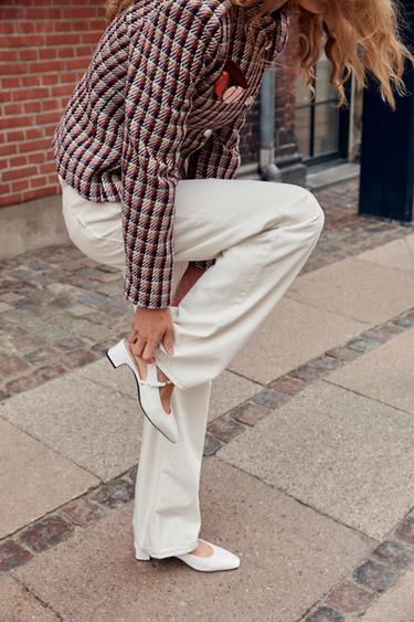 LEATHER SLINGBACK SHOES — White 1