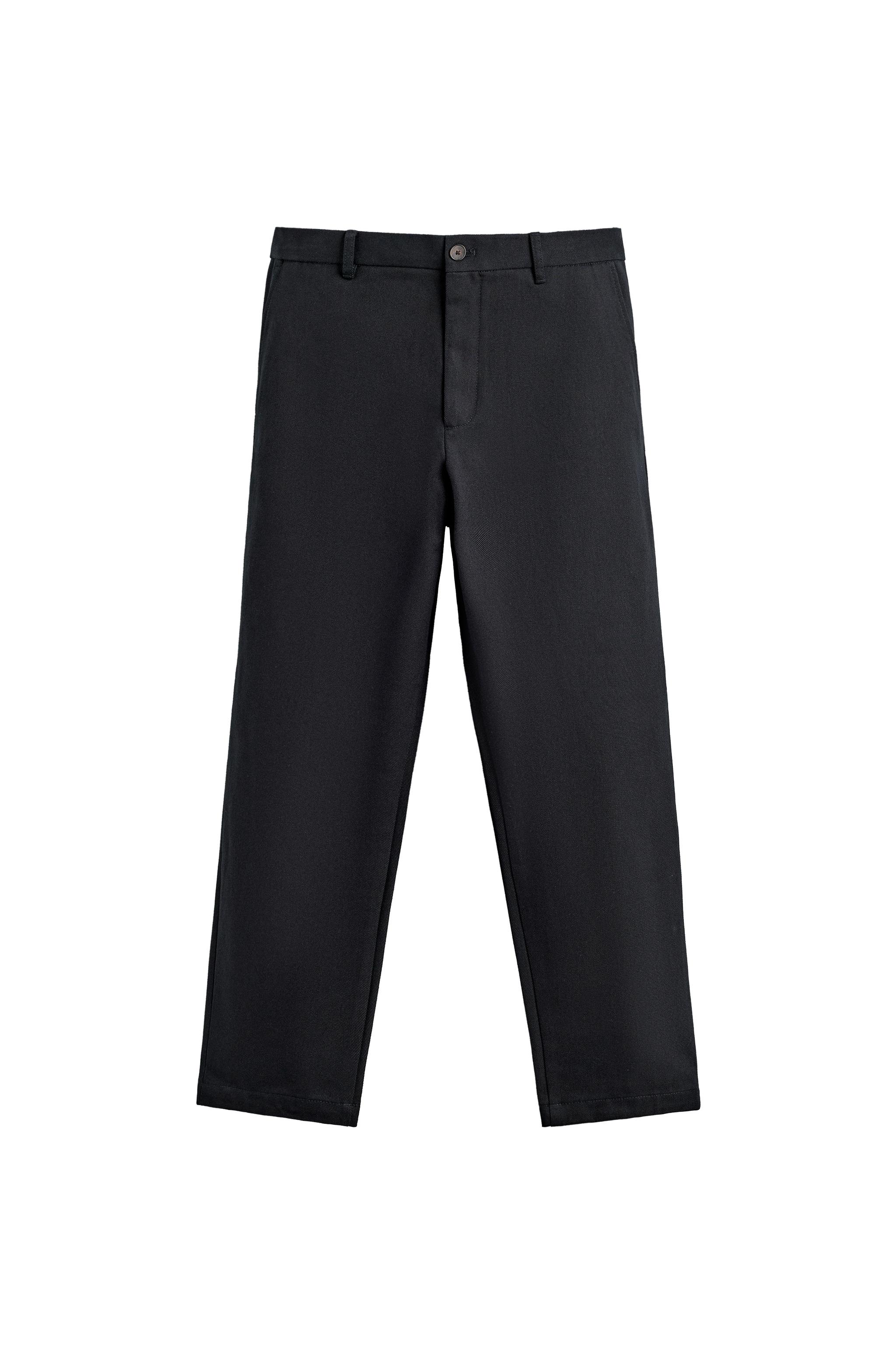 TEXTURED STRAIGHT-LEG TROUSERS