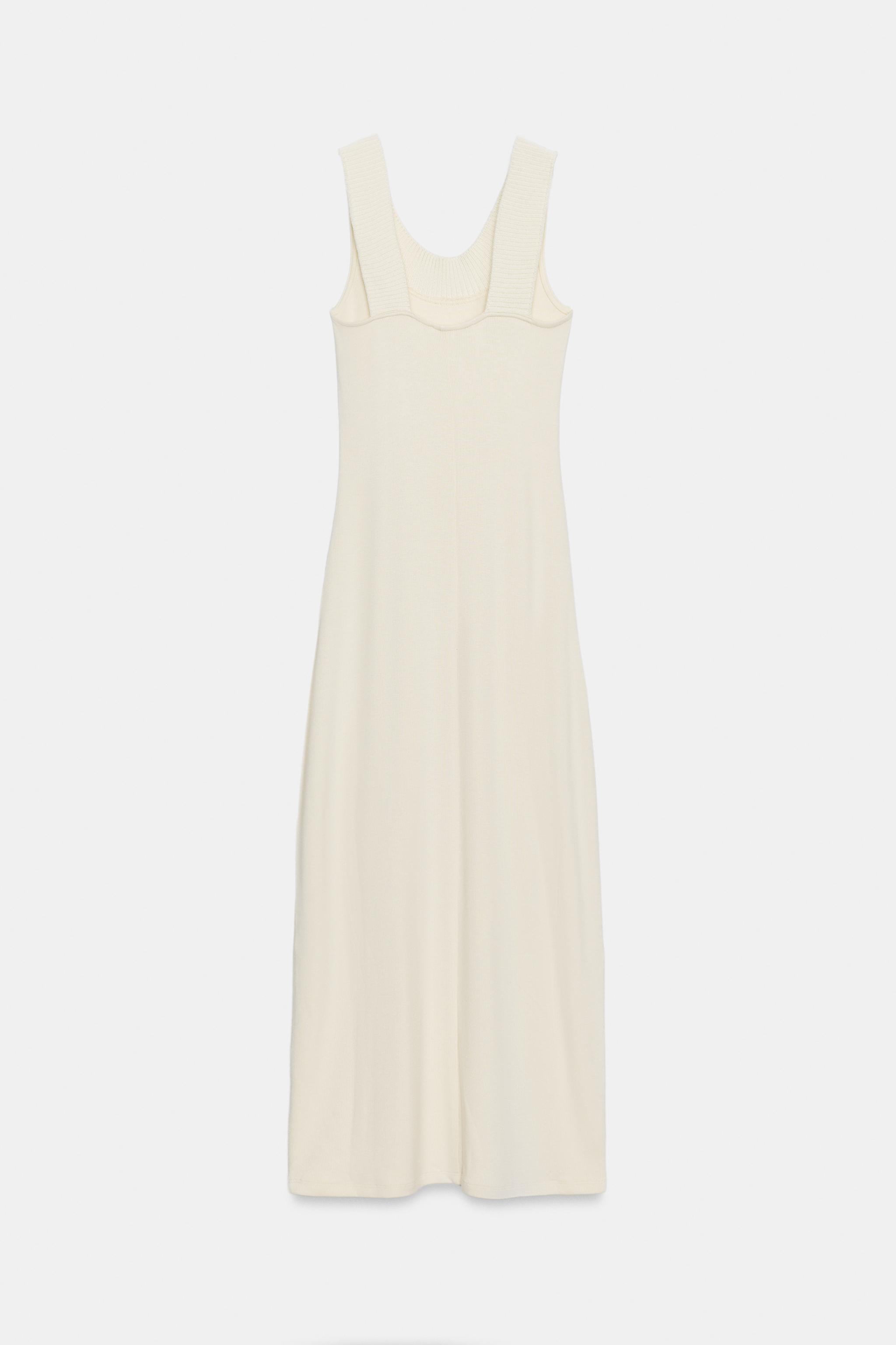 RIB HALTER NECK DRESS - Ecru | ZARA United States