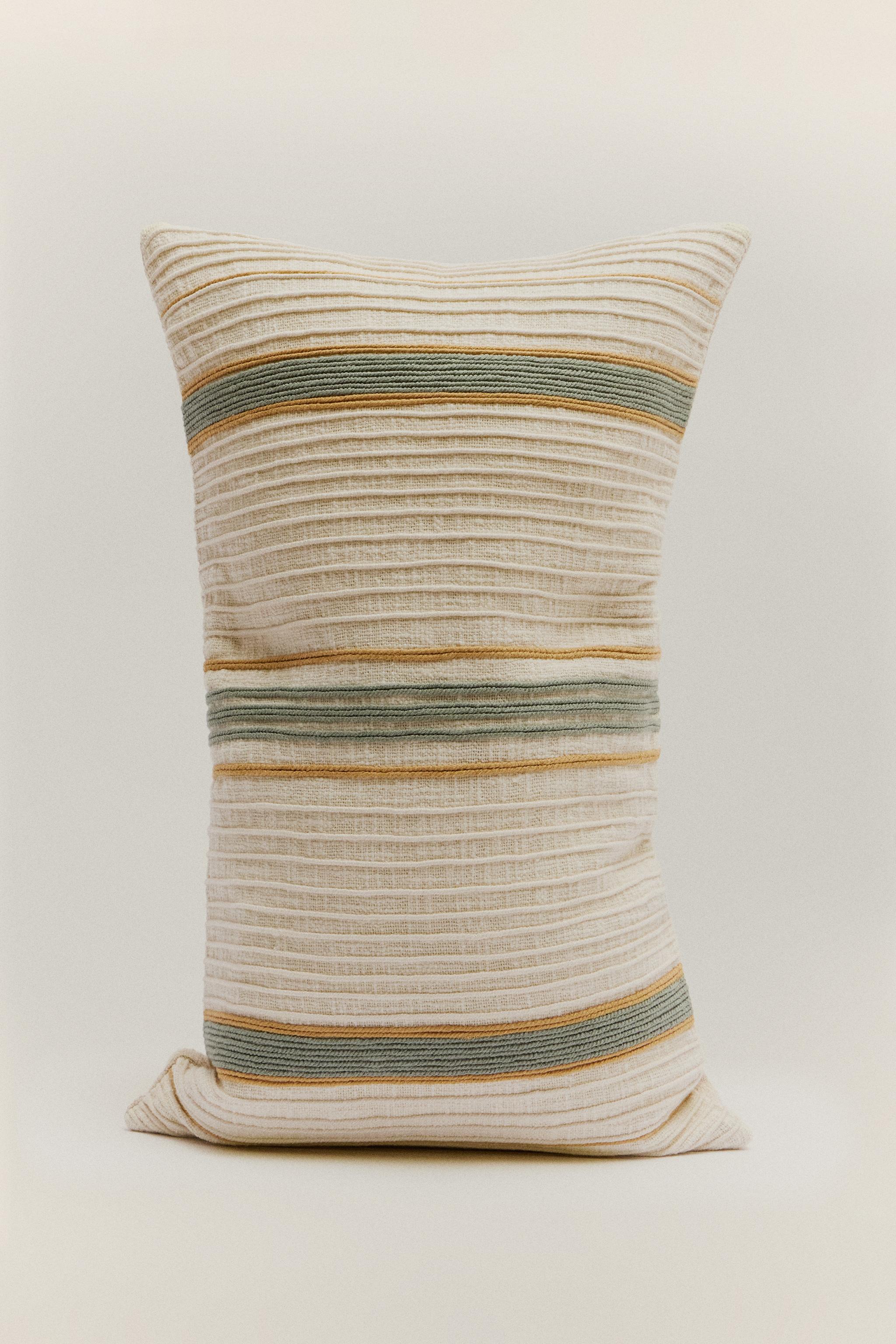 STRIPED THROW PILLOW COVER