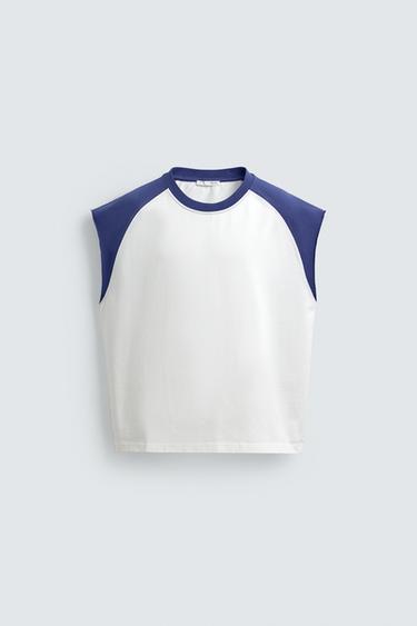 CAMISETA TANK COLOR BLOCK - Blanco de Zara
