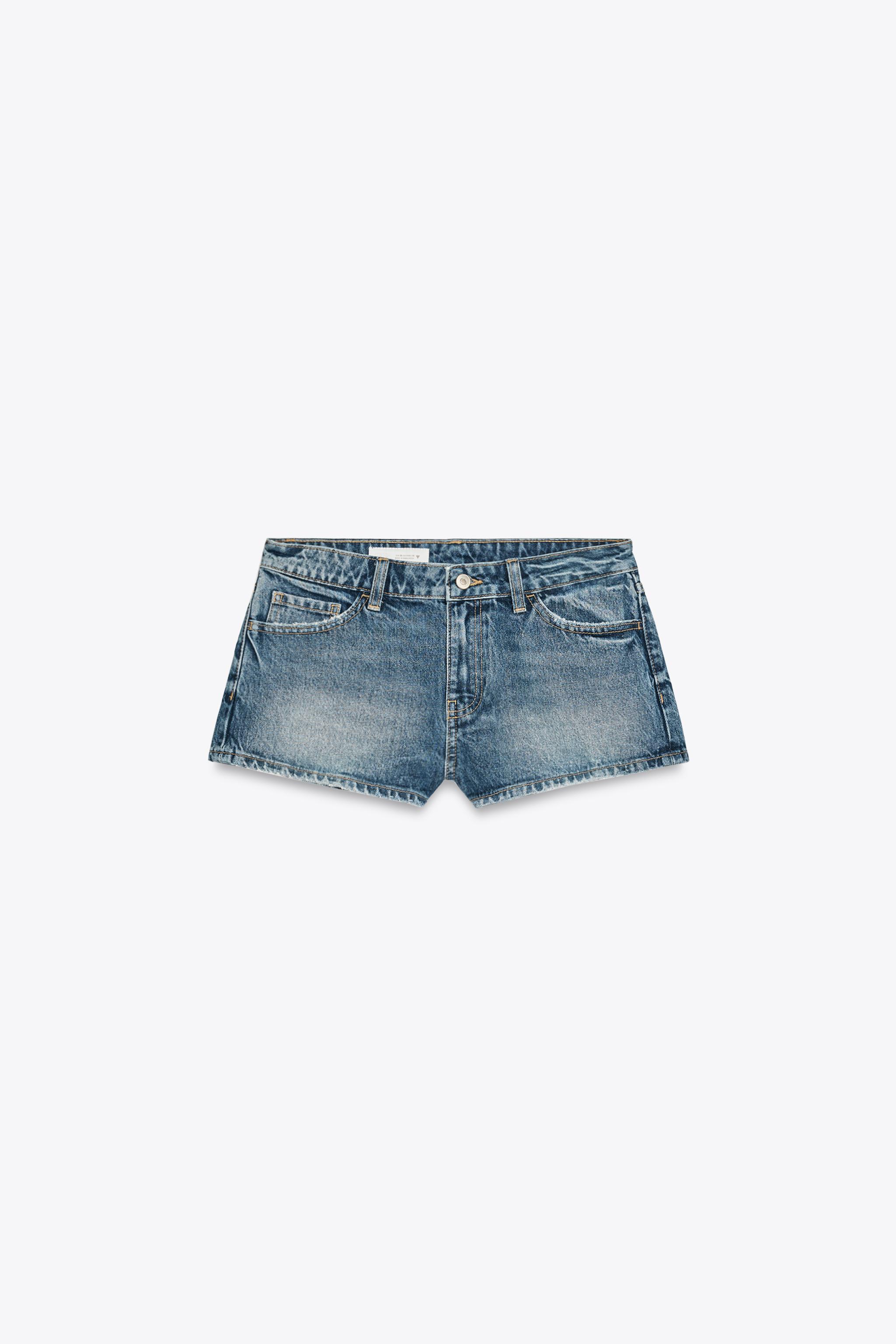 TRF MID-WAIST MICRO DENIM SHORTS - Blue | ZARA South Africa