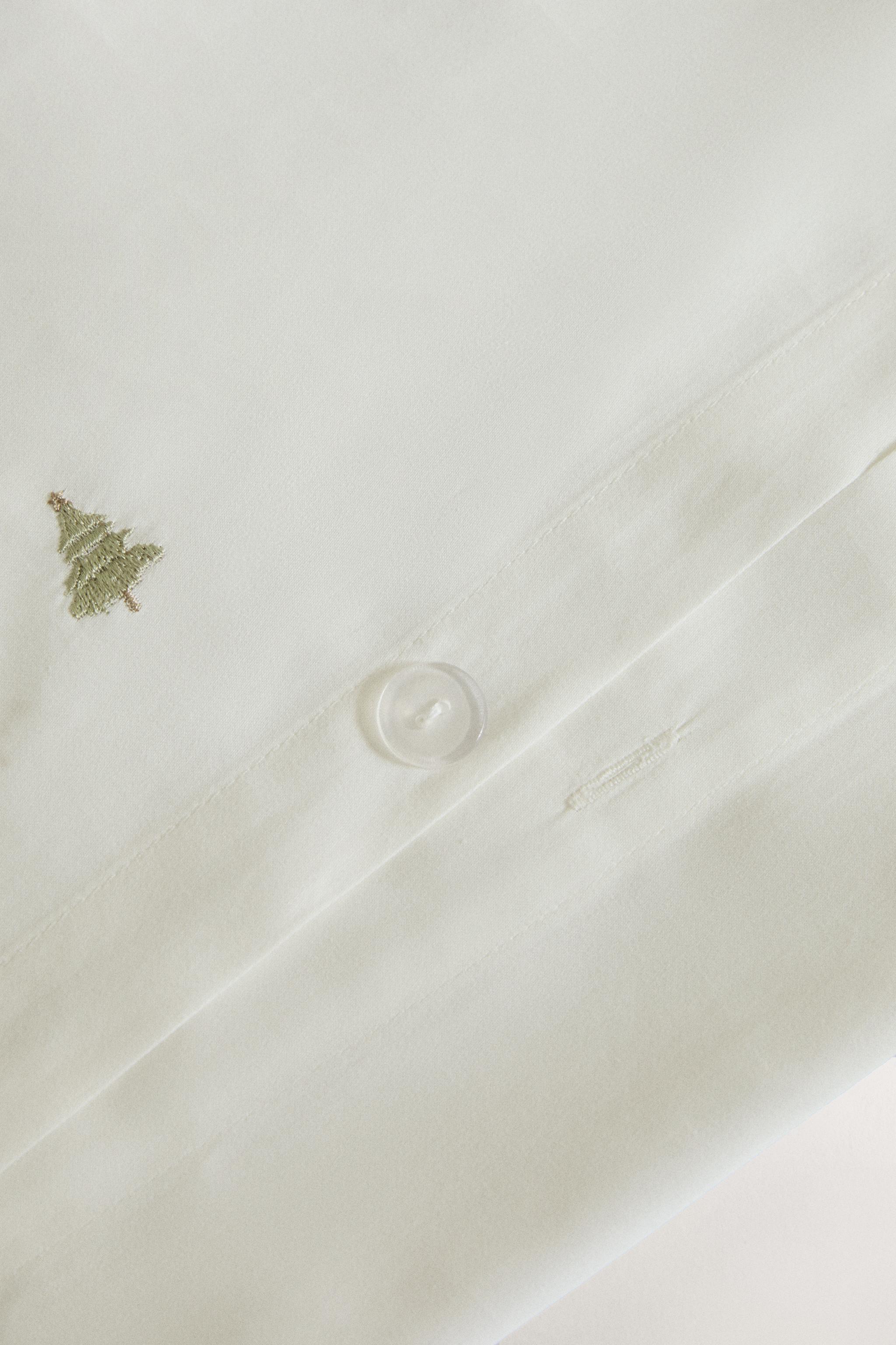 HOUSSE DE COUETTE SATIN BRODÉE NOËL