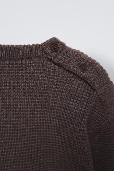 PURL-KNIT SWEATER - Dark brown by Zara - Image 2