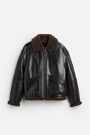 CAZADORA EFECTO PIEL DOBLE FAZ - Marrón de Zara
