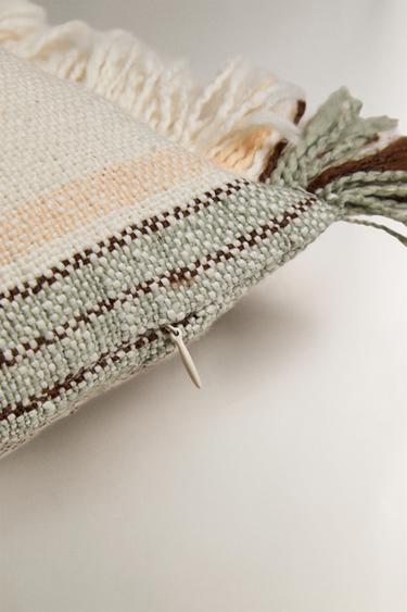 FRINGED CUSHION COVER - striped by Zara - Image 3