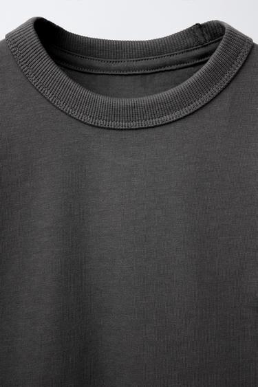 T-SHIRT BASIQUE HEAVY WEIGHT - Gris anthracite de Zara - Image 2
