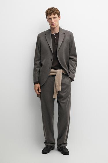 Zara 100% wool suit blazer - Mink - Image 0