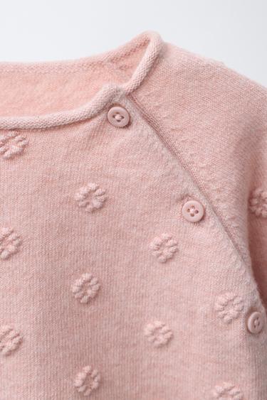 KNIT JUMPER WITH EMBROIDERED FLOWERS - Light pink by Zara - Image 2