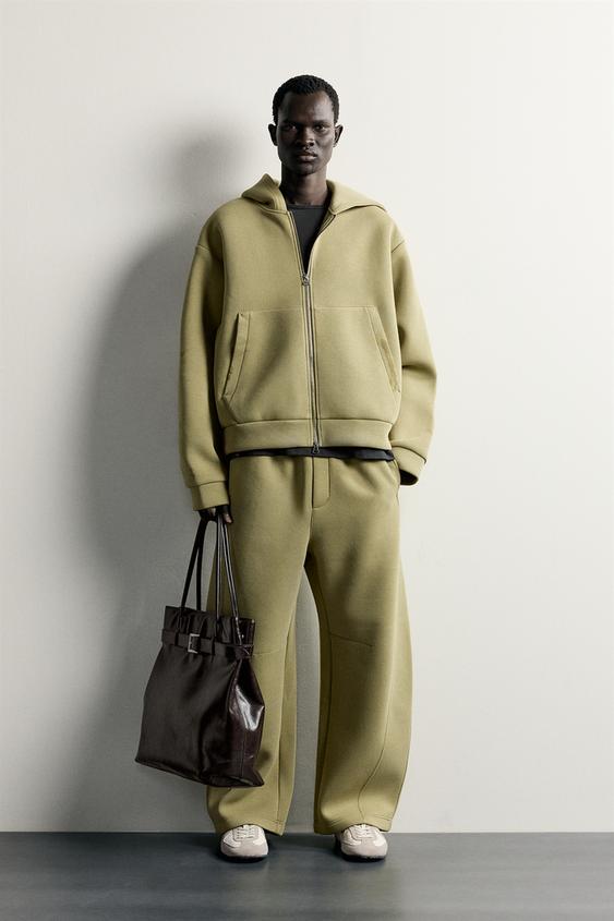SWEATSHIRT COMPACTA BOXY FIT COM CAPUZ - Verde-médio da Zara - Imagem 0