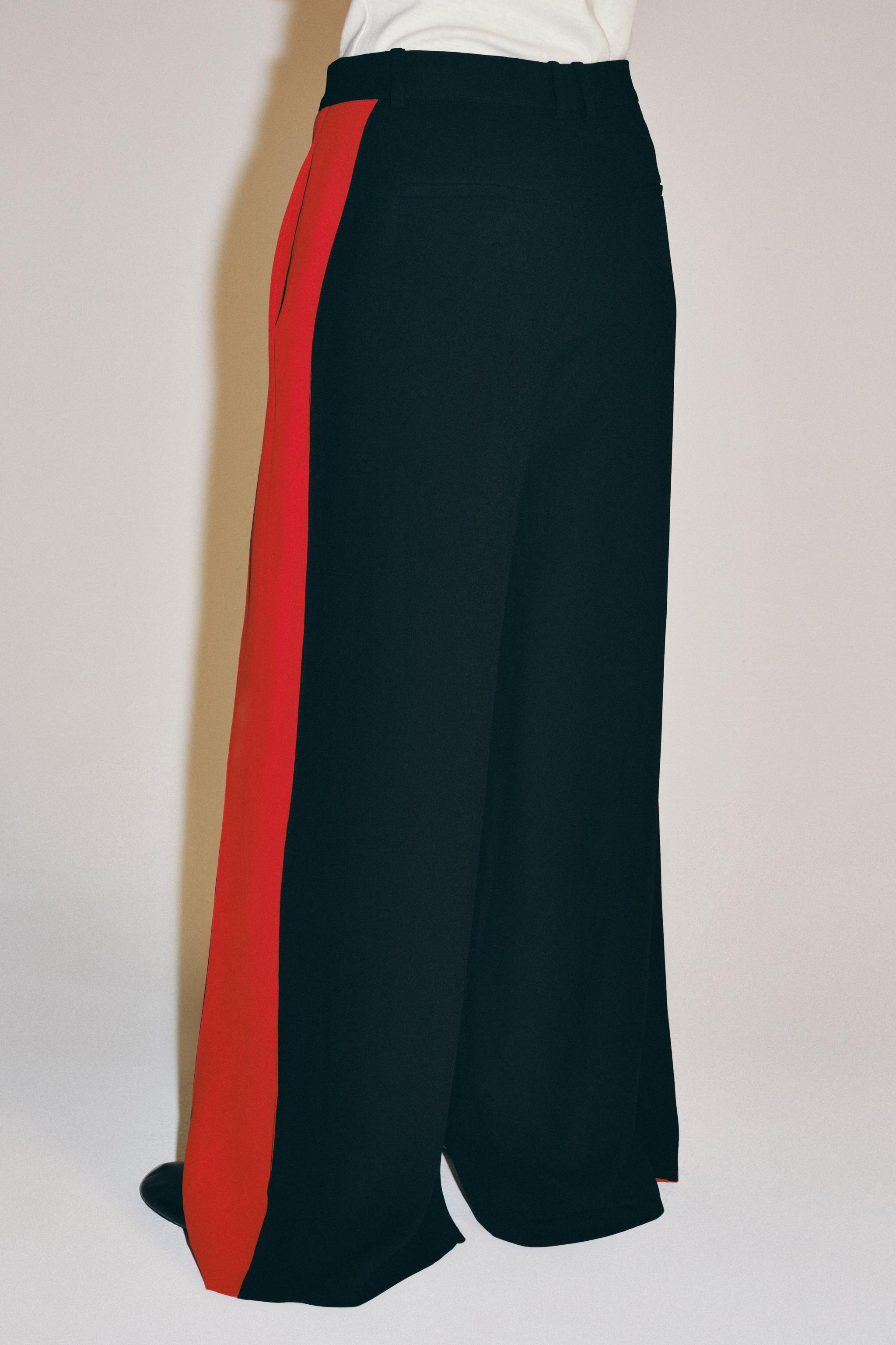 Женские брюки Zara ZW COLLECTION SIDE-STRIPE WIDE-LEG PANTS — фото 3