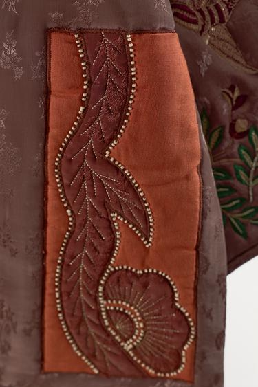 VESTE MATELASSÉE BRODERIES ET FANTAISIES ÉDITION LIMITÉE - Aubergine de Zara - Image 3