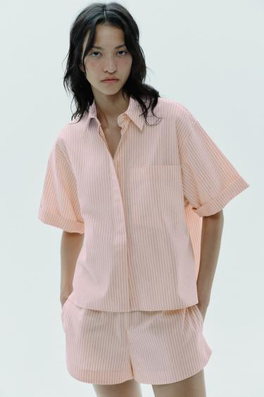MINI STRIPE SHORTS - Peach by Zara - Image 1