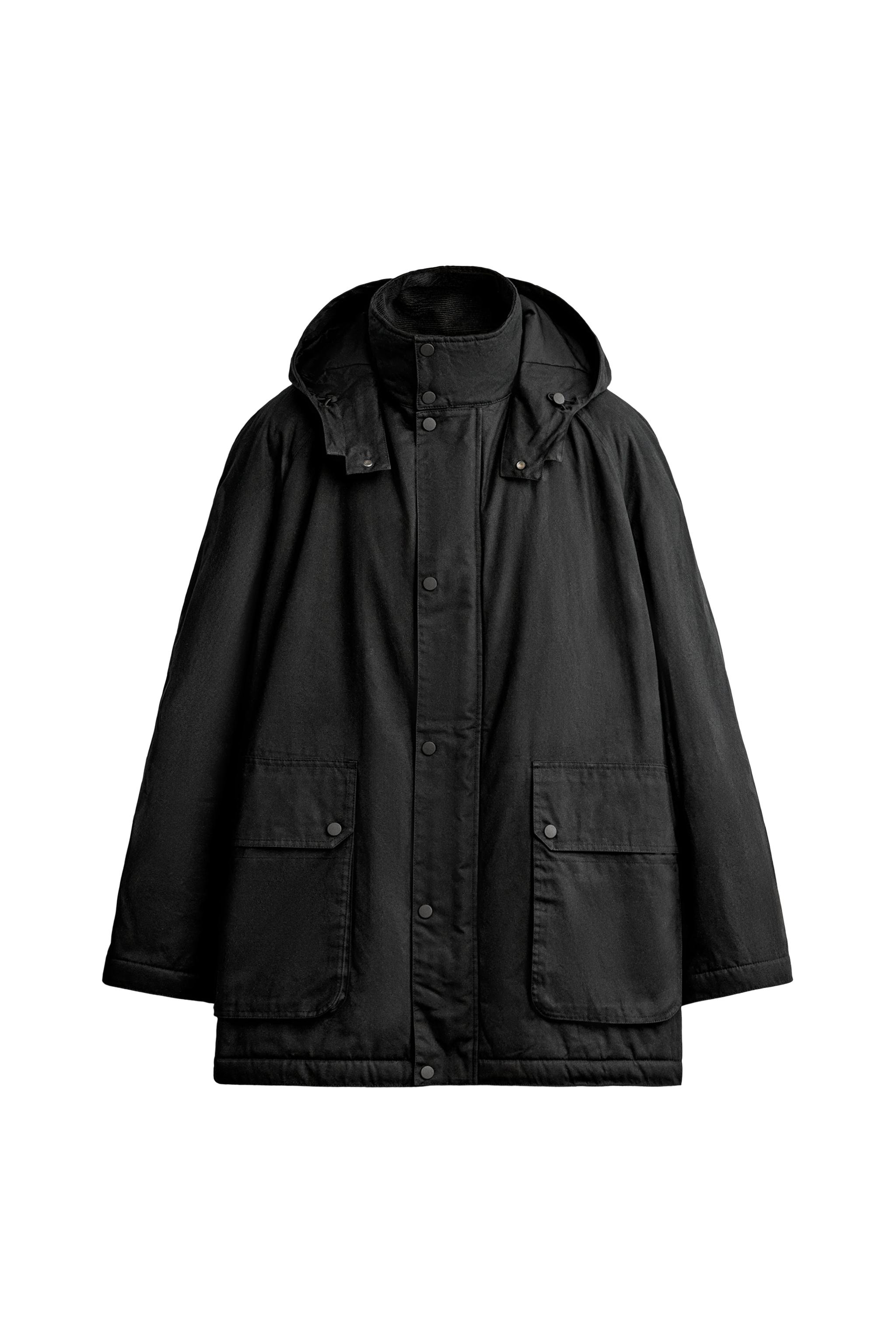 WAXED-EFFECT PADDED JACKET - Black | ZARA United States