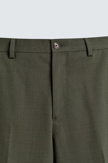 WOOL SUIT TROUSERS - Green by Zara - Image 7