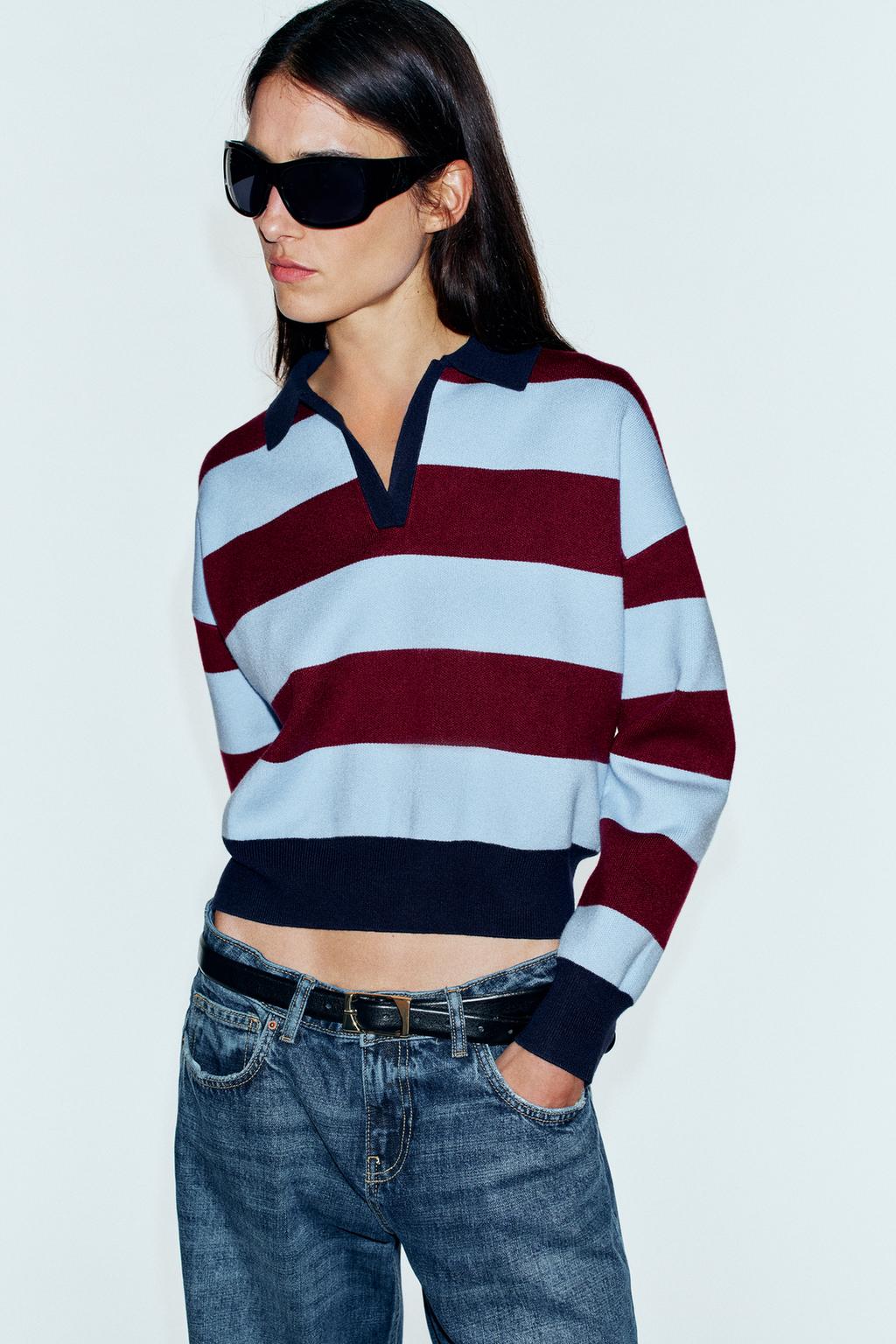 STRIPED KNIT POLO