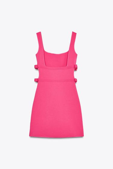 STRETCH DRESS WITH TIES - Fuchsia by Zara - Image 7