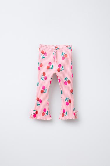 PRINTTIKUVIOISET JOUSTINNEULEISET FLARE-LEGGINGSIT - Chalk pink Zaralta - kuva 0