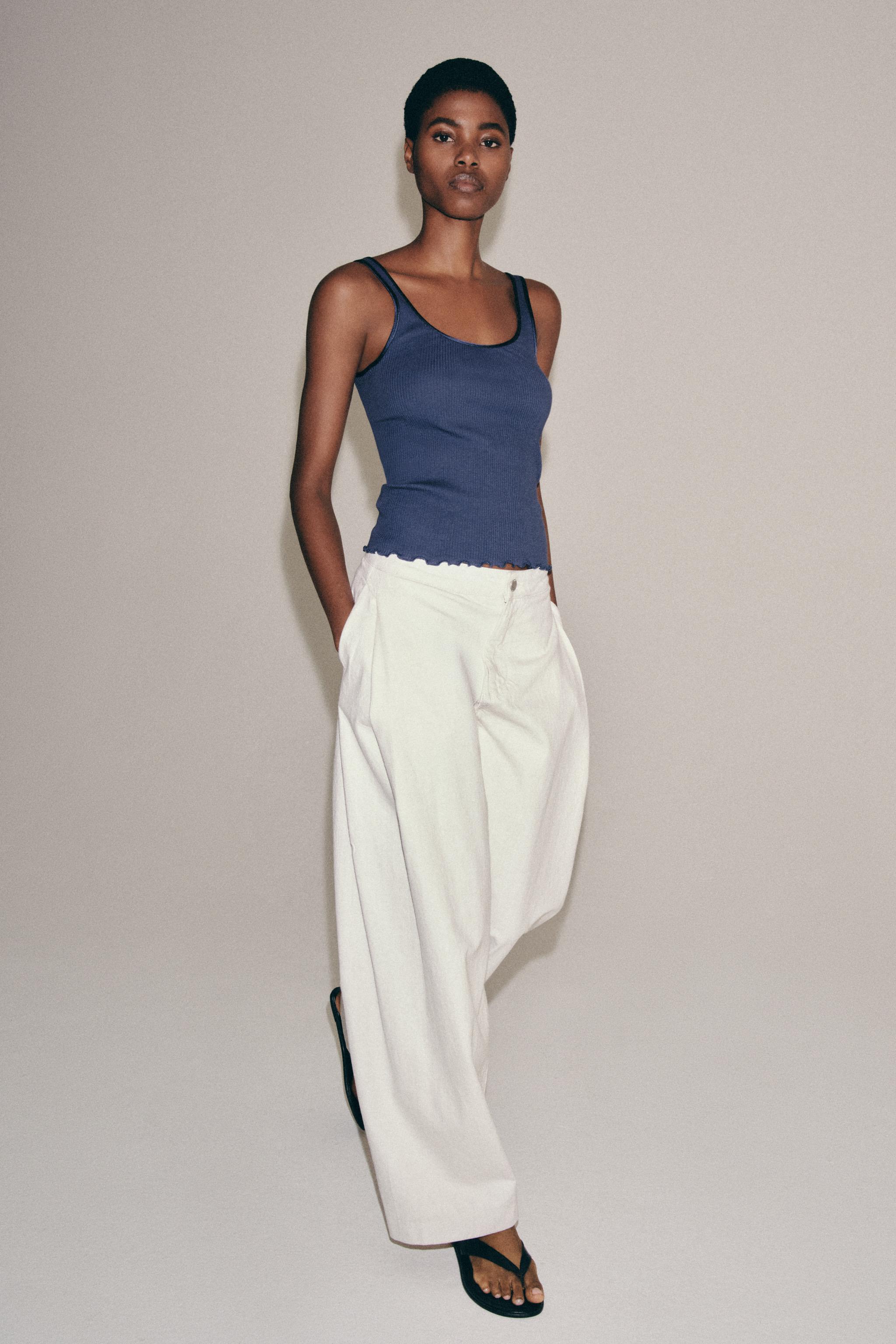 Zara COTTON RIBBED TANK TOP