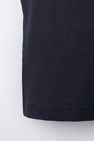 CAMISETA RIB NADADORA - Marino de Zara